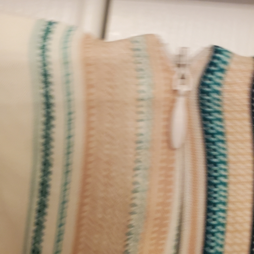 Love & Piece Skirt, Women's / Juniors Size XL, White with Green & Pink Stripes - Picture 8 of 12